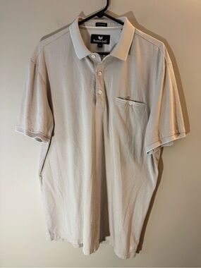 Buttercloth Men's Icy Cotton Light Beige Short-Sleeve Polo with Chest Pocket XL